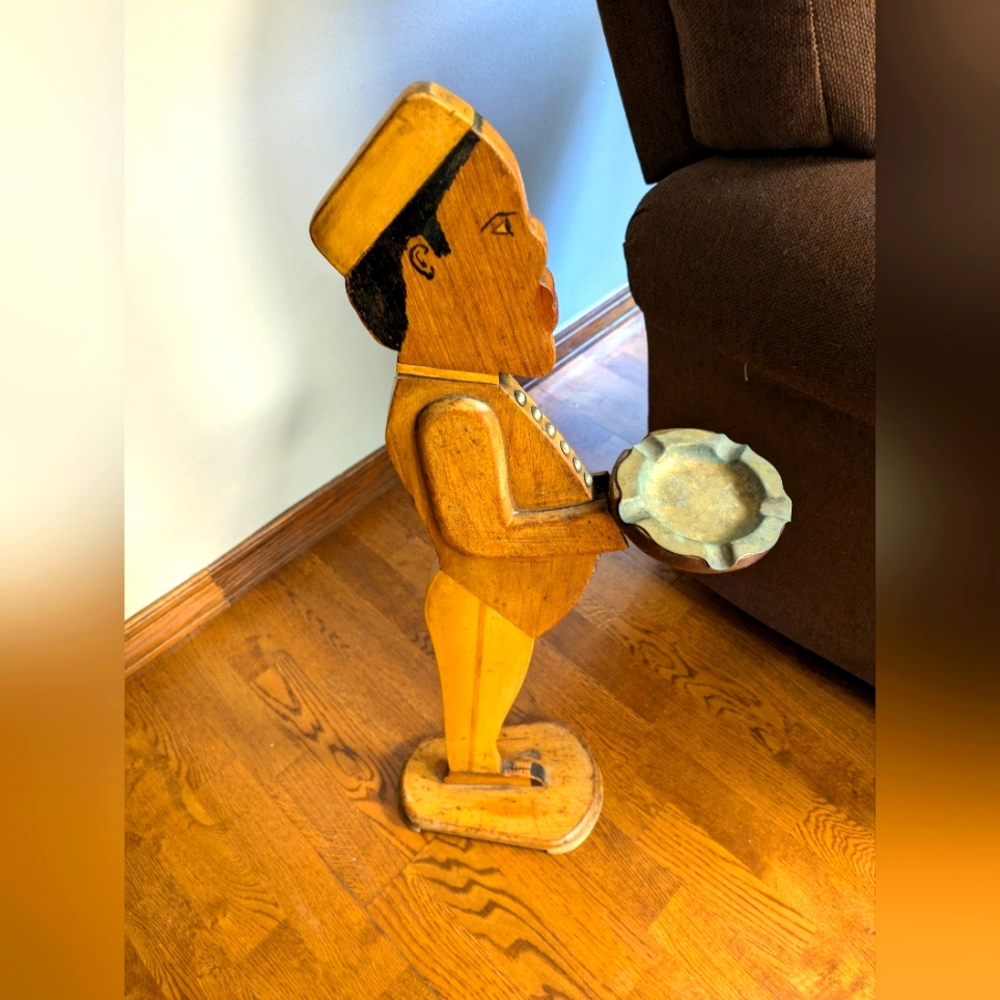 Antique silent butler ashtray - early 1900s